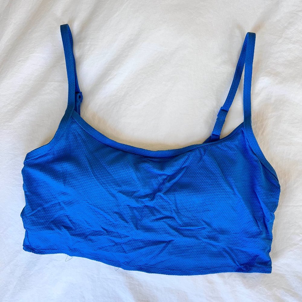 Aerie Pique Longline Scoop Bikini Top